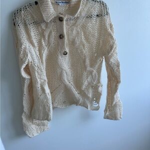 Acne Studios Cream Knit Cardigan